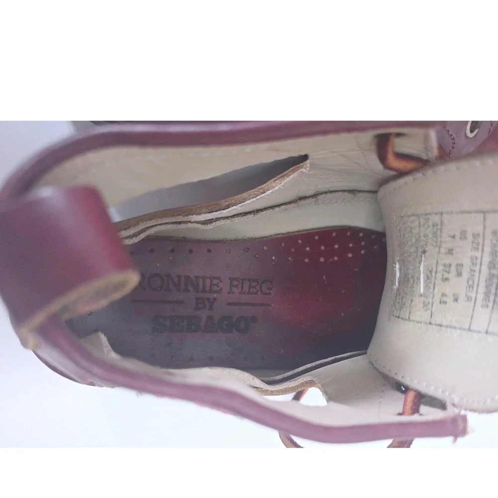 Sebago/Ronnie Fieg Angelique Burgundy Leather Ankle‎ Boots Kiltie Cutout NWOT 7M